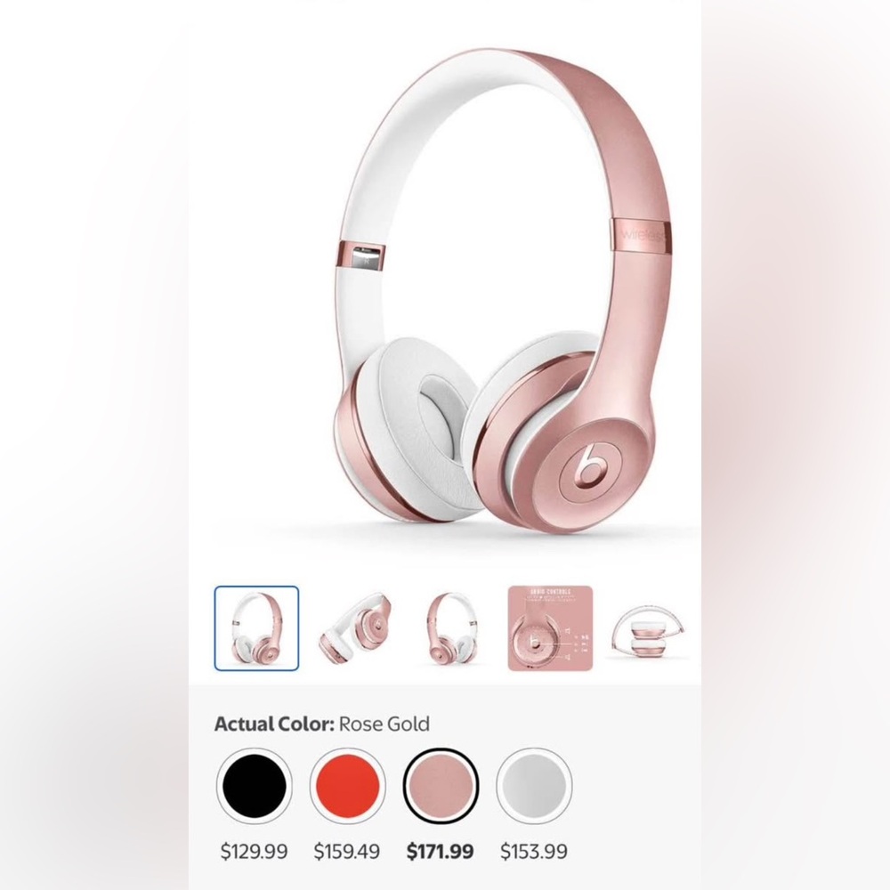 Solo Beats by Dre Rose Gold Over-Ear Headphones